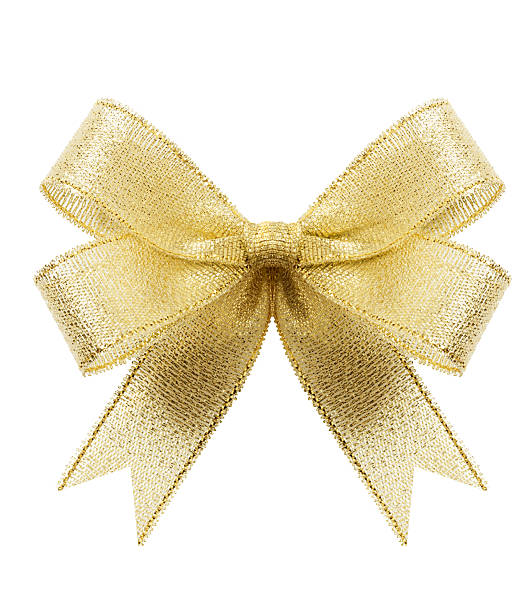 istock Golden gift bow isolated on a white background 160116664