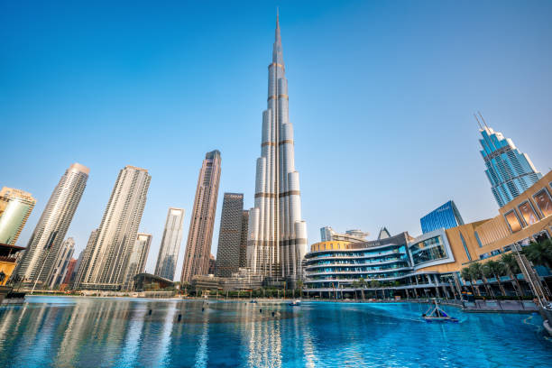 The famous Burj Khalifa stock photo