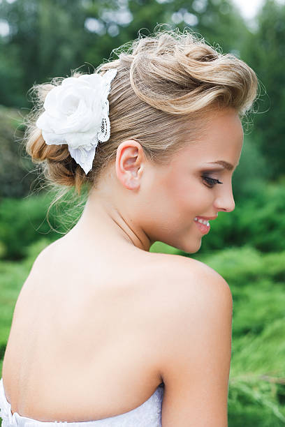 istock Beautiful bride in white dress 160116760