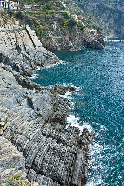 Cinque Terre Shoreline stock photo