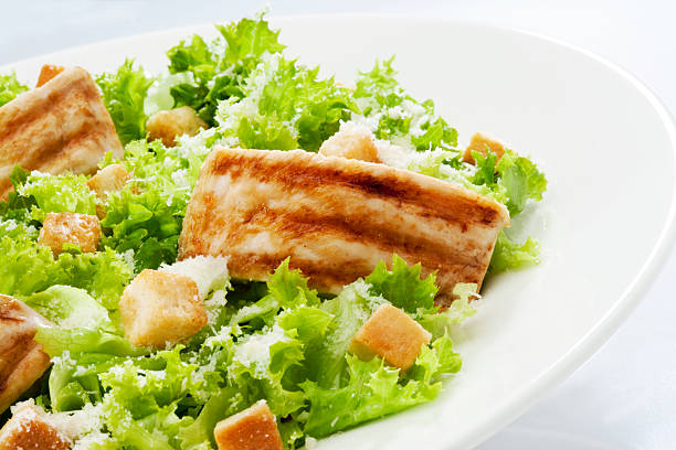 Chicken Caesar salad stock photo