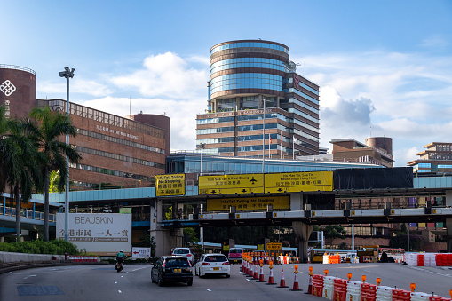 Hong Kong - August 8, 2023 : Hong Kong’s new electronic toll system extended to the Cross-Harbour Tunnel in Hong Kong.