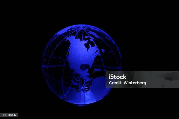 Globe In Blue Light Stock Photo - Download Image Now - Blue, Horizontal, Indiana