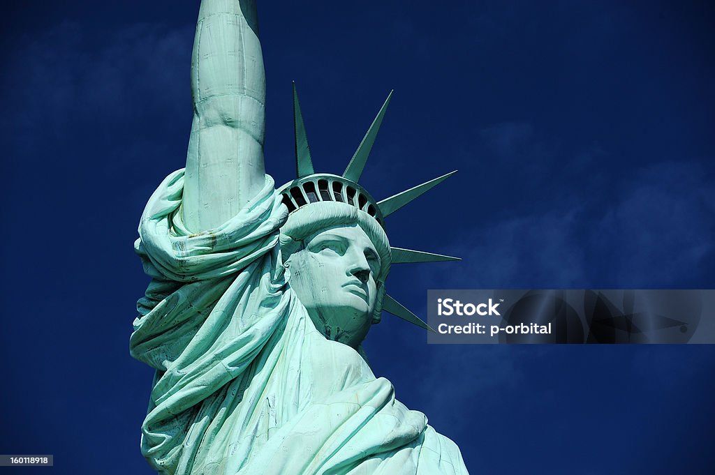 statue of liberty face a face of the famous liberty statue from New York City Adult Stock Photo