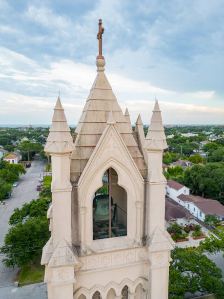 istock Aerial photo church bell tower 1601196183