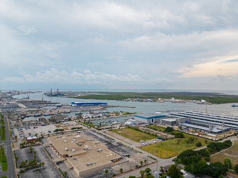 Drone photo Port of Galveston TX circa 2023