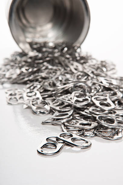 Ring pulls out of can stock photo