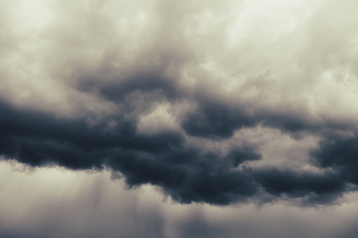 Incoming thunderstorm with dramatic moody sky.