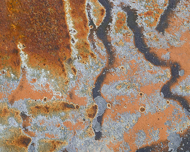 rusty fond en acier - splotched photos et images de collection