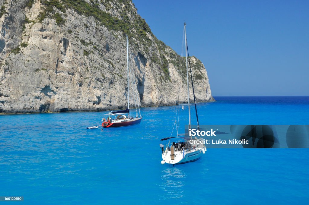 Sailboating Sailboating in Greece. Near Navagio beach on Zakynthos Activity Stock Photo