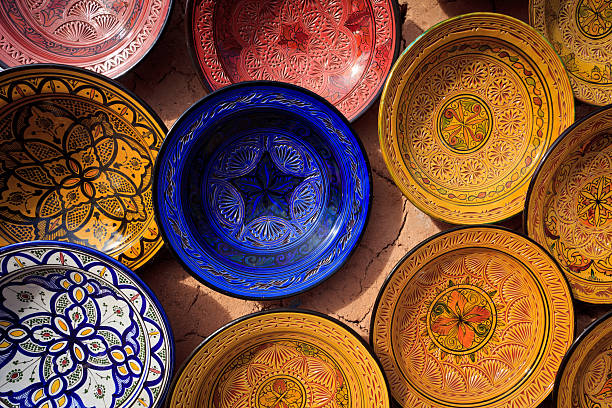 istock Ornate traditional Moroccan painted plates 160120555