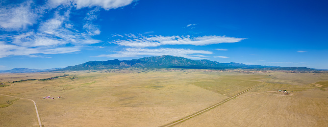 Aerial drone panorama Rye Colorado