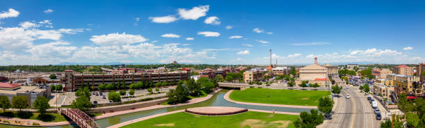 istock Aerial panorama Pueblo Colorado Riverwalk 1601207712