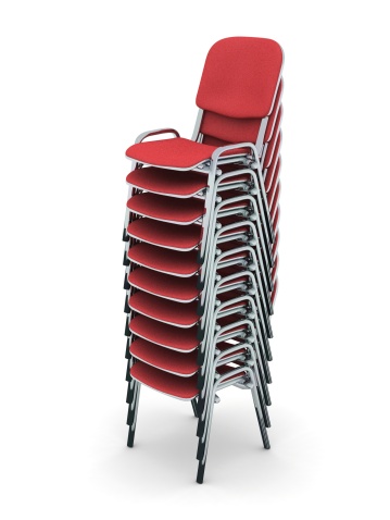 digital render of stacked Chairs