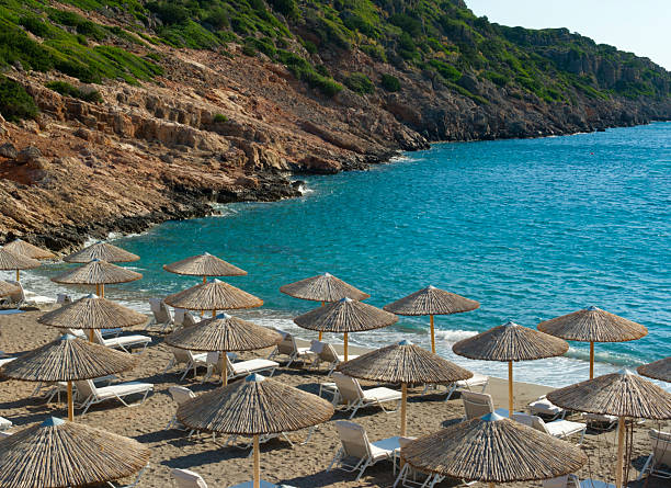 istock Empty beach by morning. Agios Nikolaos. 160121435
