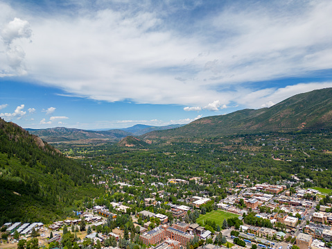 Aerial drone photo Aspen Colorado Summer 2023
