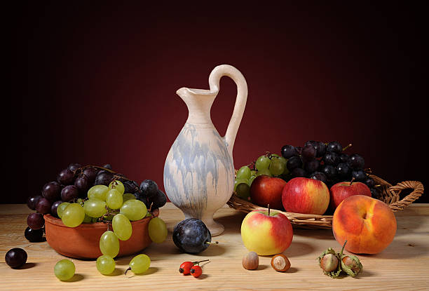 istock Fruit and carafe of wine 160121489