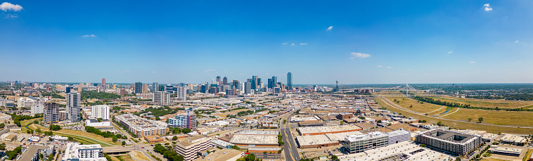 Aerial panorama Downtown Dallas Texas