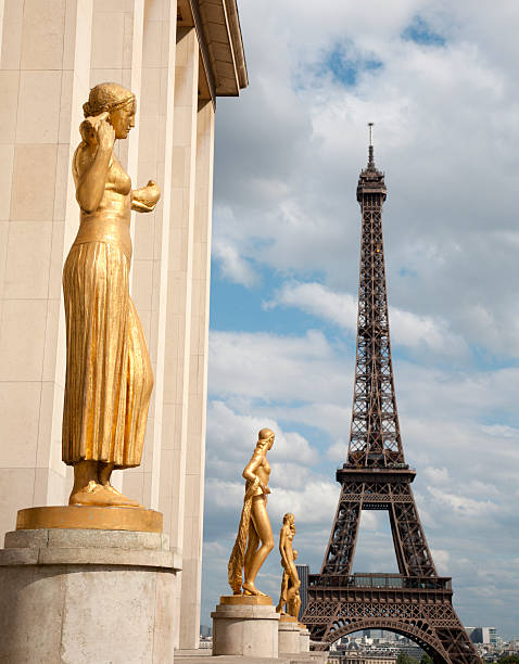 istock Paris - statue from Trocadero and Eiffel tower 160122278