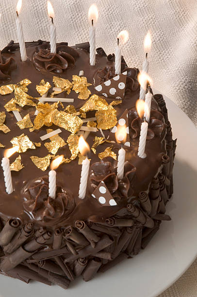 istock Chocolate Birthday Cake Close Up. 160122516