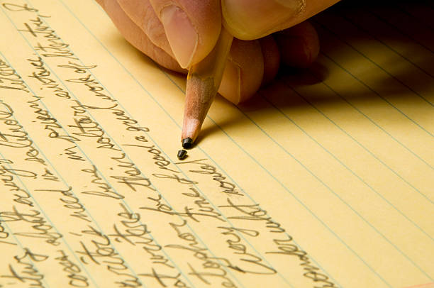 istock Handwriting with broken pencil point on yellow pad 160122518