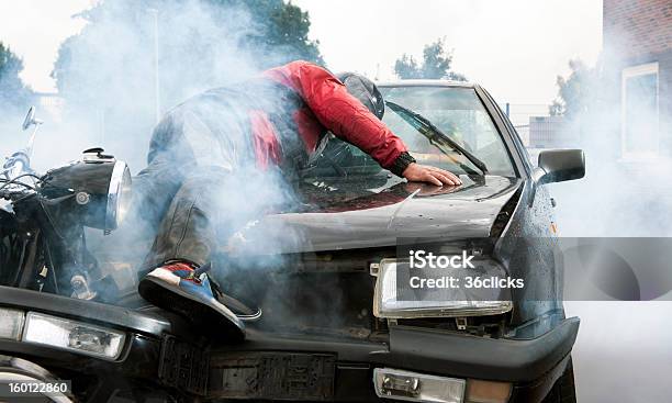 Accident Stock Photo - Download Image Now - Motorcycle, Crash, Misfortune