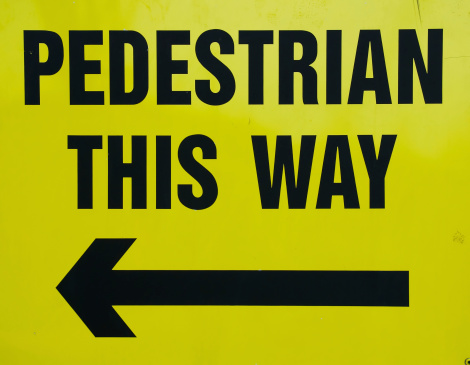 A sign to guide pedestrians in the right directions