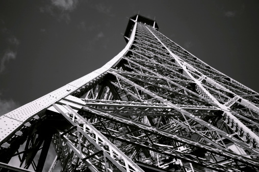 paris cityscape view panorama old style sepia black and white