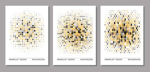 Vector illustration of Vector set of colors minimalism geometric half tone template design poster backgrounds