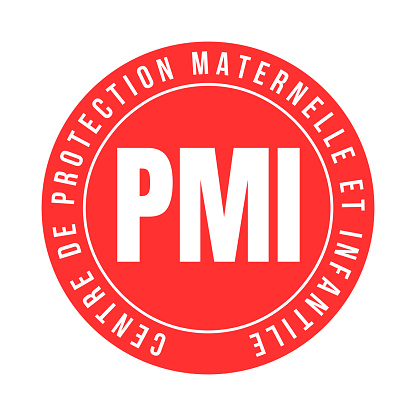 Maternal and child protection symbol icon called PMI n French language