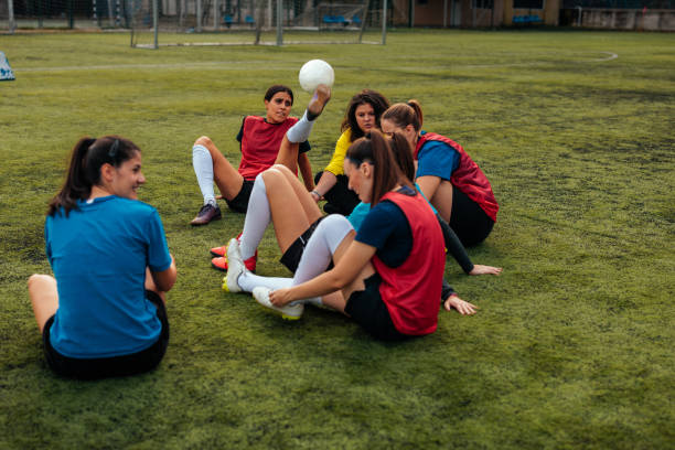 istock Female soccer players having fun in practice. 1601258524