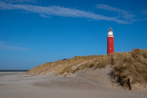 Oudeschild, The Netherlands - April 16, 2022: Fishing harbor of Oudeschild, a town in the Dutch province of North Holland. It is a part of the island municipality of Texel, and lies about 12 km northeast of Den Helder.