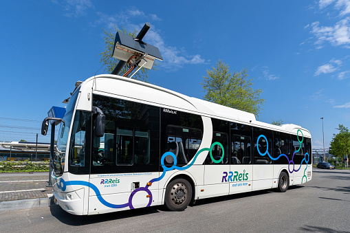 Glasgow, UK, March 2nd 2024, Electric recharging compound for bus and coach charging