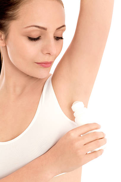 istock Young woman applying deodorant 160134581