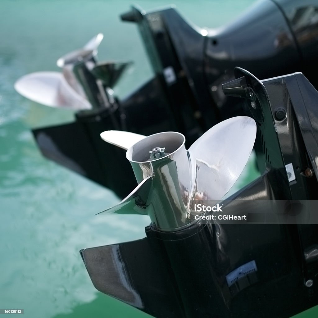 Dos outboards - Foto de stock de Acero libre de derechos