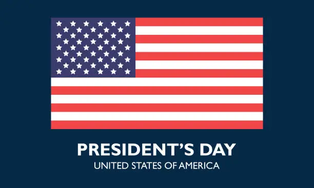 Vector illustration of Happy President's Day card, background. Vector illustration.