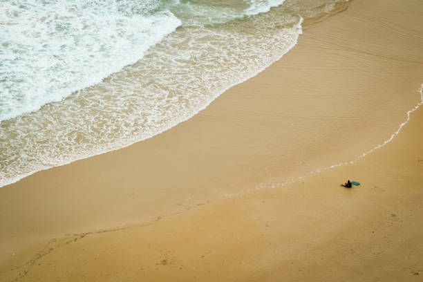 istock Lone surfer on the beach 1601364180