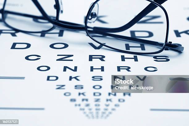 Eye Chart Stock Photo - Download Image Now - Chart, Alphabet, Blue