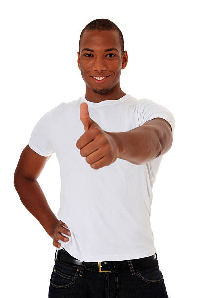 istock Young man showing thumbs up 160137665