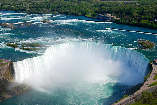 view over canadian niagara horseshoe falls