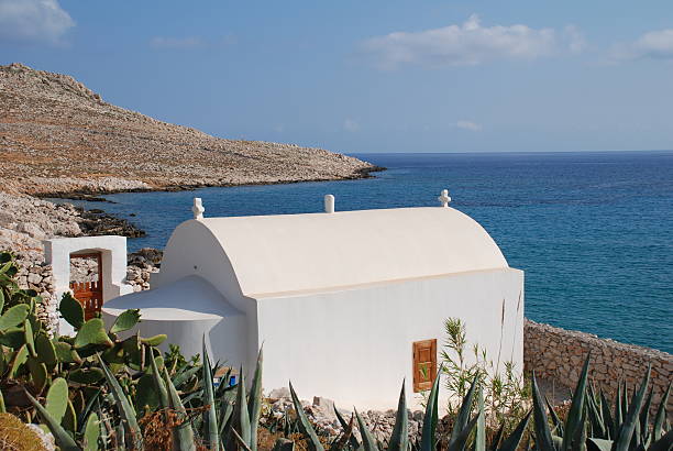 istock Seafront chapel, Halki island 160138447