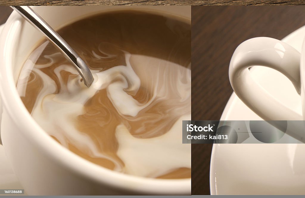 cup coffee cup coffee with cream swirl Beige Stock Photo