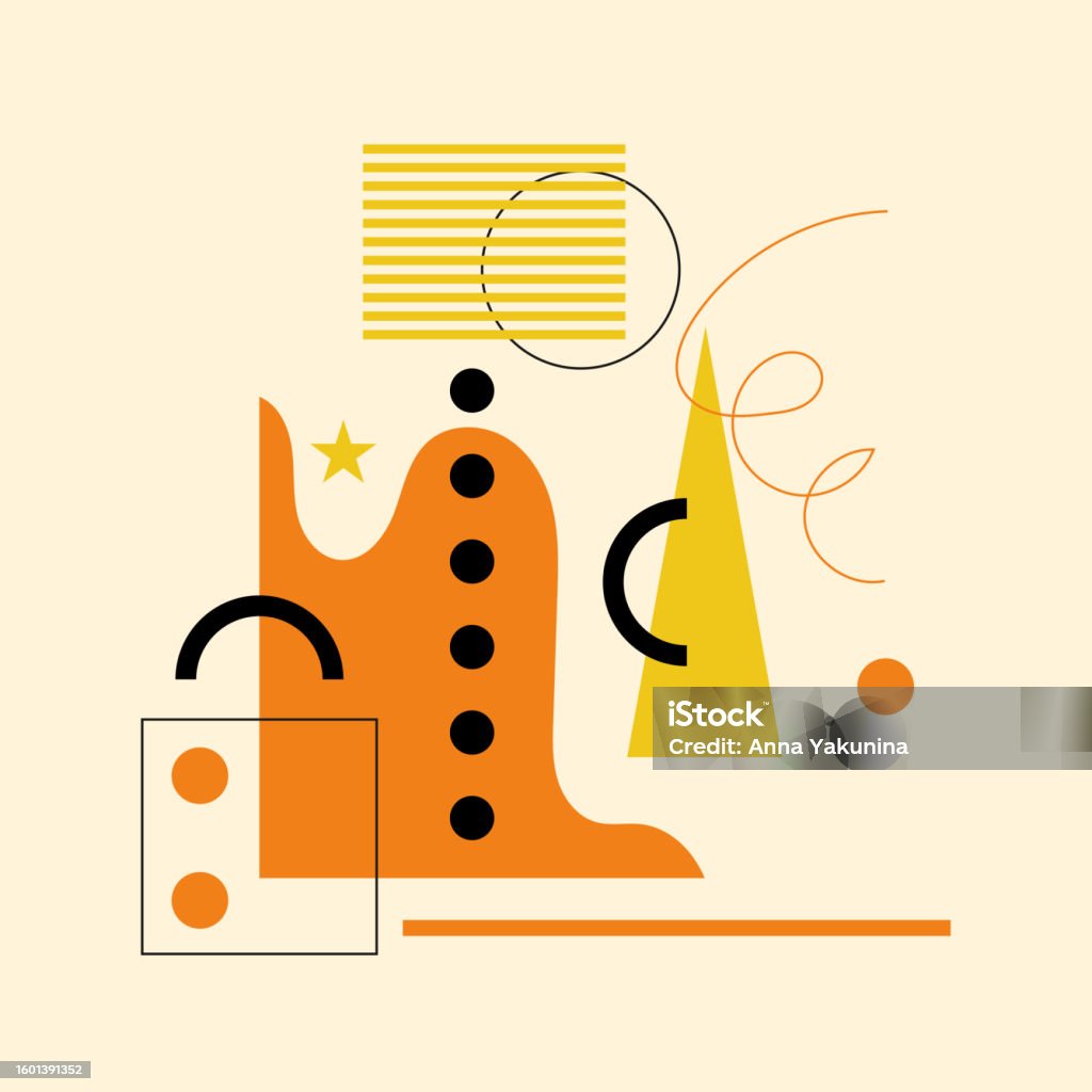 Geometric Shapes Abstract Trendy Collage With Fancy Forms Vector ...