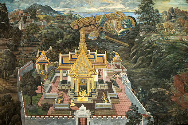 istock Thai Mural Painting on the wall 160139224