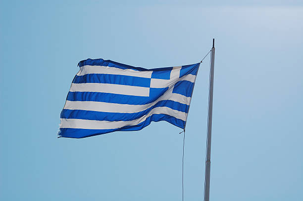 istock damaged flag of Greece 160139323