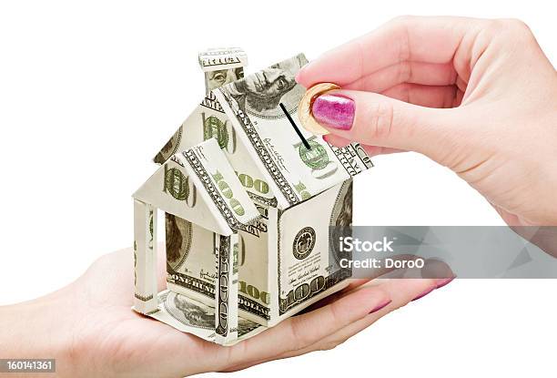 Save Money On A New House Stock Photo - Download Image Now - Buying, Construction Industry, Currency