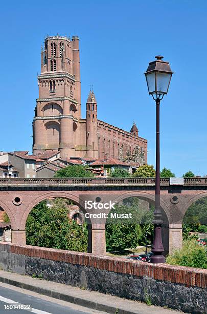 Bridge And Cathedral At Albi In France Stock Photo - Download Image Now - Albi, Arch - Architectural Feature, Arch Bridge