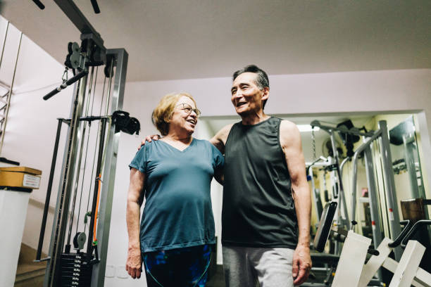 istock Senior couple at the gym 1601430032