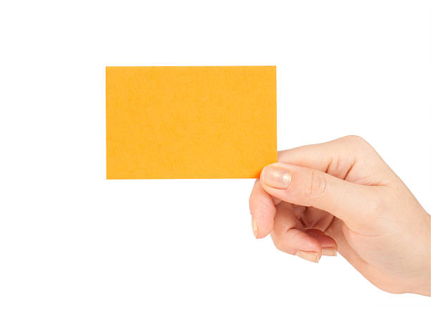 istock Hand holding blank business card 160143258