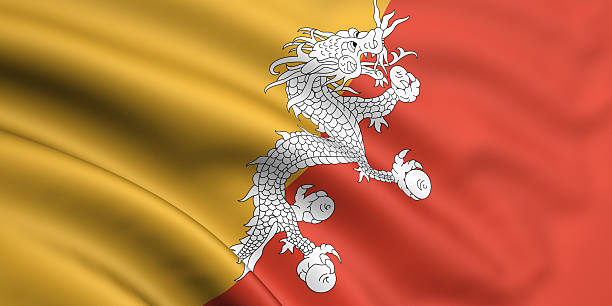 Flag Of Bhutan stock photo